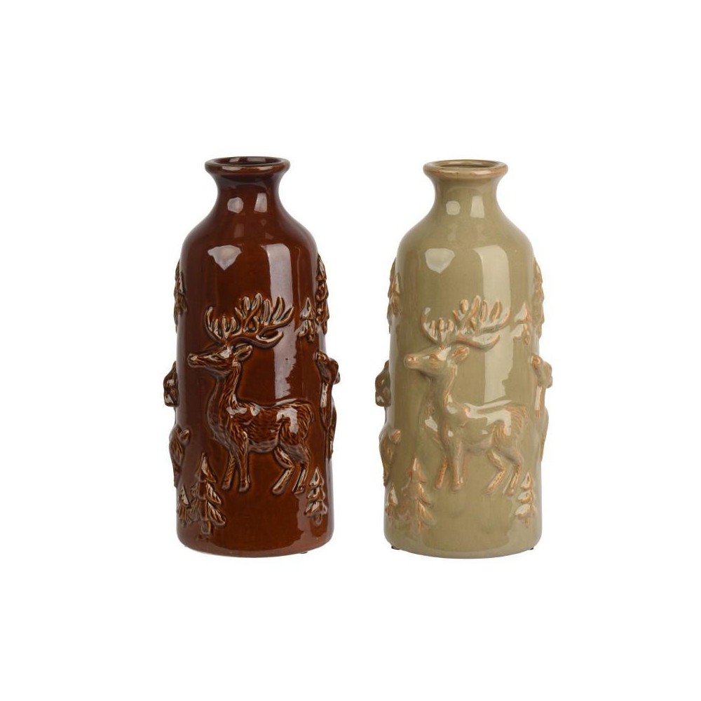 VASO ALCE IN RILIEVO 2 COLORI H.35